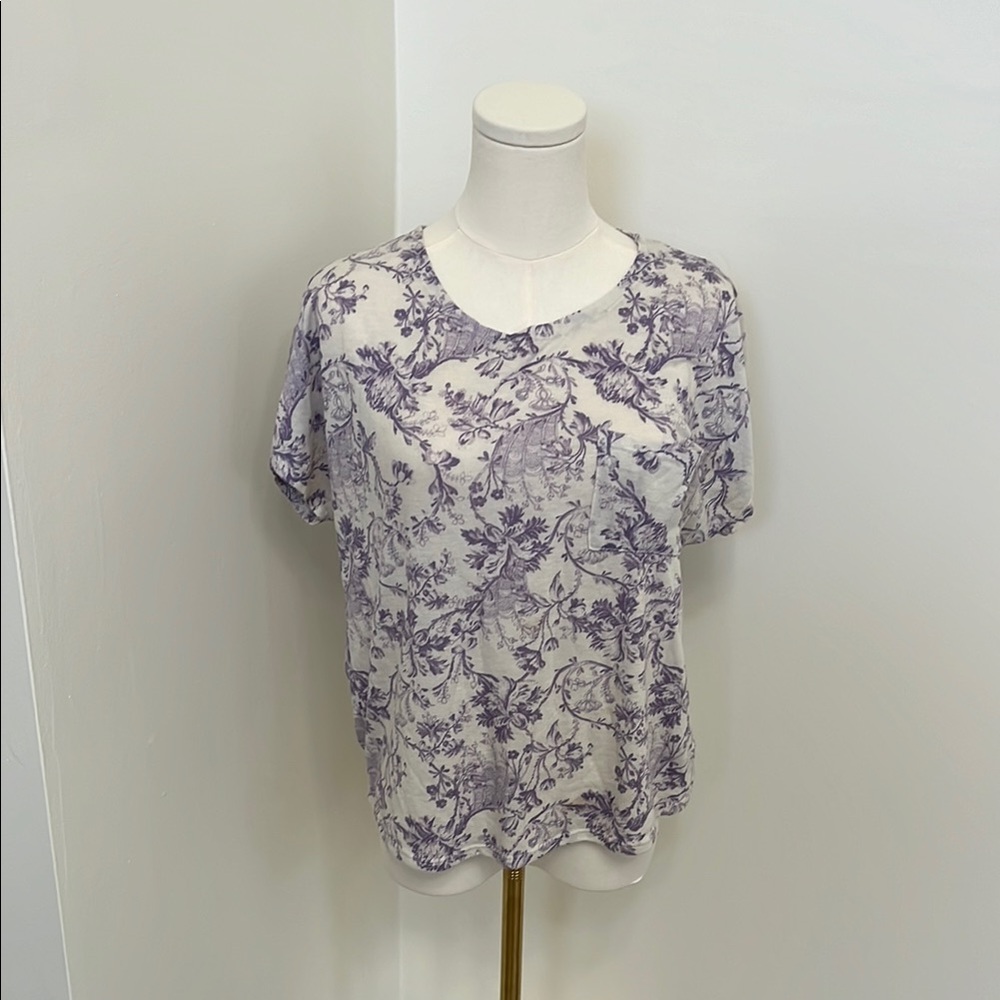 Floral Print Women's Casual Short-Sleeve Top
